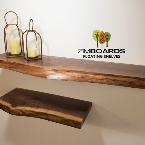 Live Edge Floating Shelf Etsy