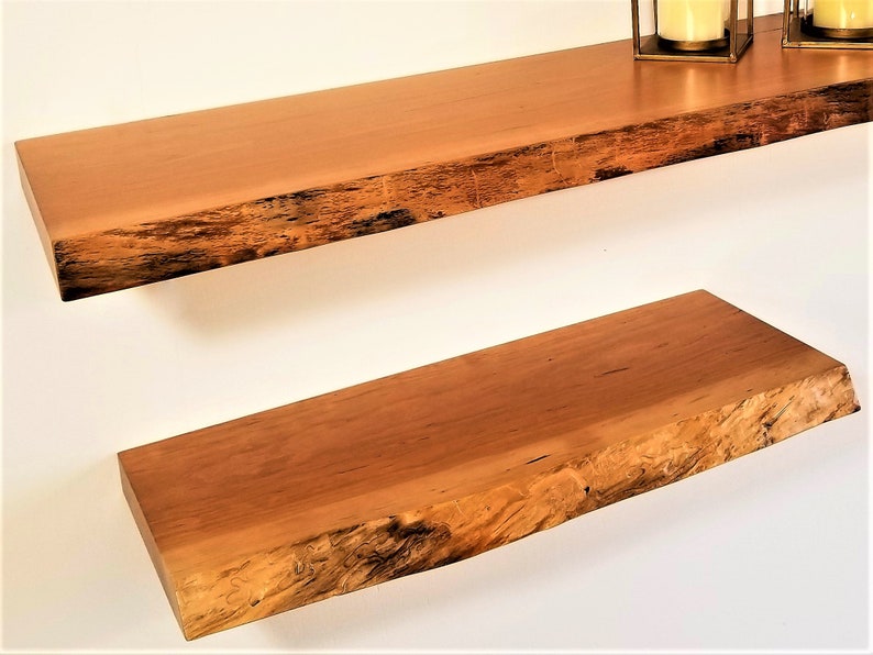 Cherry Liveedge Floating Shelf Singleplank Black Cherry W/ Etsy