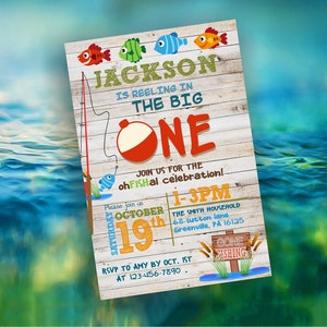 The Big One First Birthday Invitation, Fishing Birthday Invite, Boy Birthday Invitation, Ofishally One Invitation, The Big One Birthday