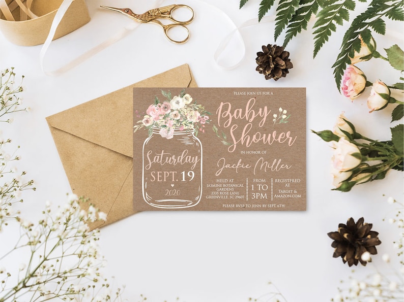 baby shower invitations baby shower themes for girls rustic baby shower
