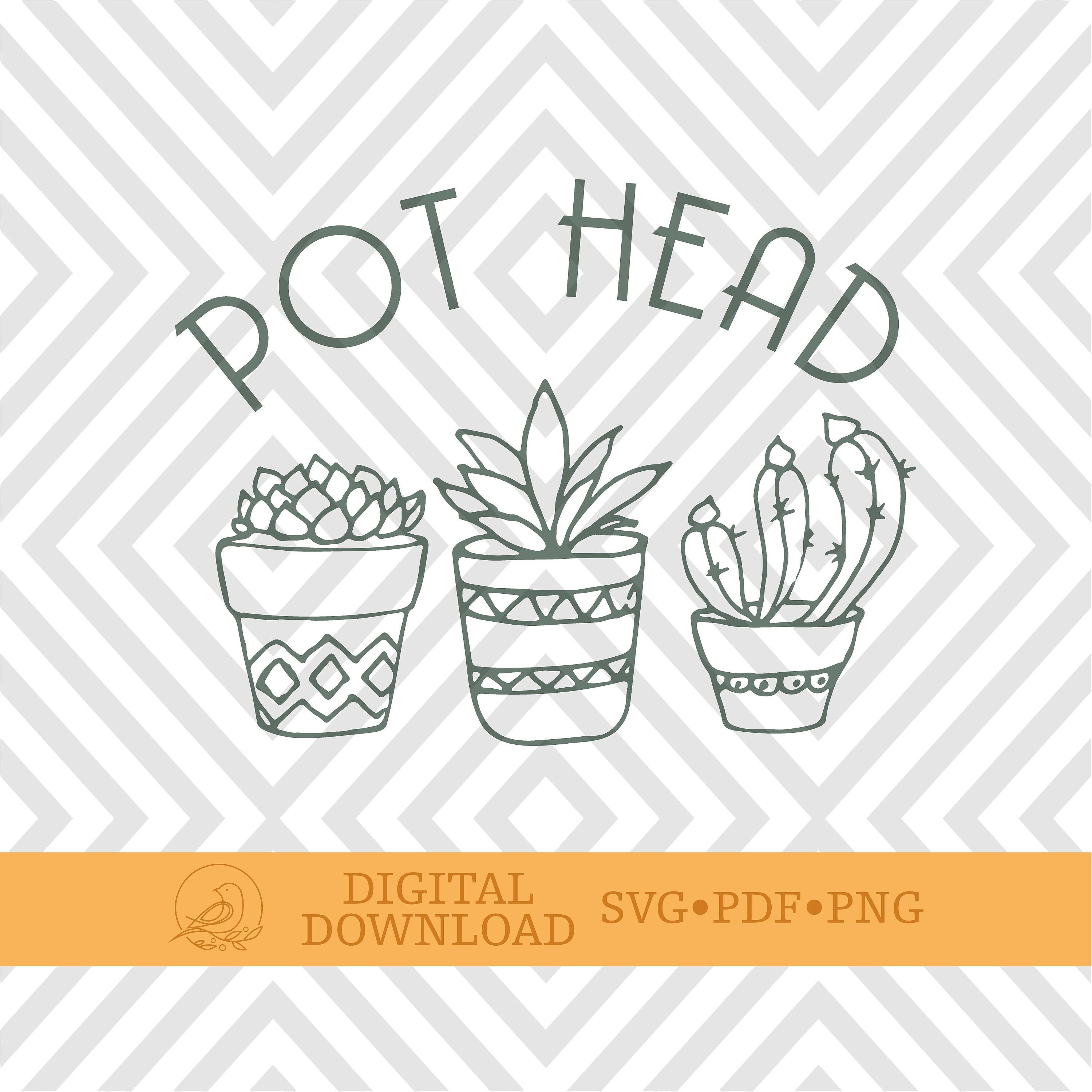 Pot Head SVG File Succulent SVG File Cricut Svg Plant Svg Etsy