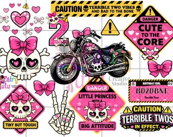 Clipart de segundo cumpleaños de Bad 2 the Bone / Niño atrevido PNG (Descarga digital)