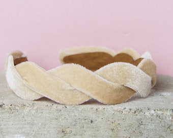 Champagne Velvet Wave Headband