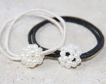 Pearl and Glitter Hair Tie