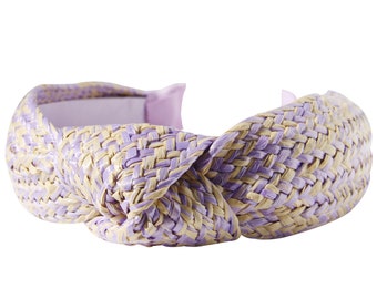 Raffia and Purple Knotted Headband