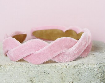 Light Pink Velvet Wave Headband