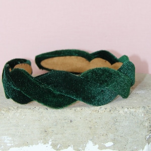 Green Velvet Wave Headband