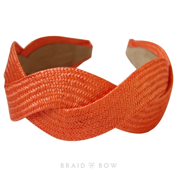 Orange Statement Raffia Headband