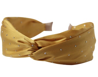 Diamonte Yellow Gold Twist Headband