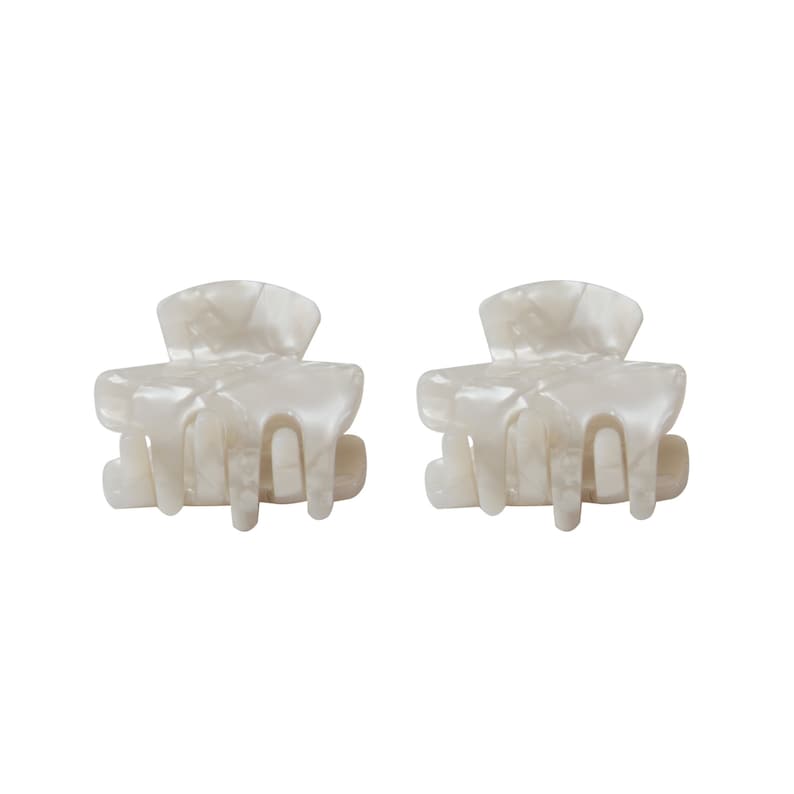 Set Of 2 Mother Of Pearl Resin Mini Hair Claws image 0