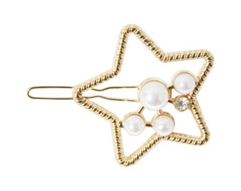 Pearl and Crystal Star Hair Clip