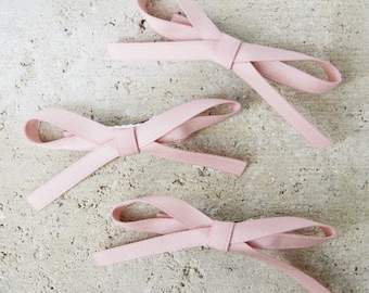 Set of 3 Pink Ribbon Bow Hair Clips