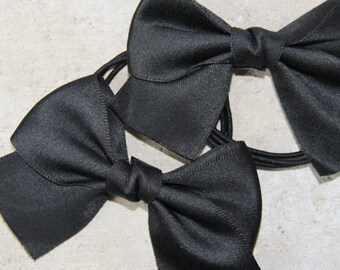 Black Ribbon Bow Hair Tie