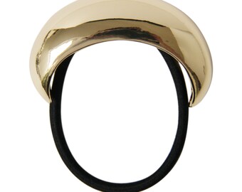 Oversized Sleek Gold Ponytail Holder