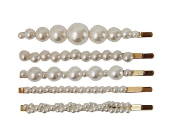 Set of 5 Pearl Hair Clips