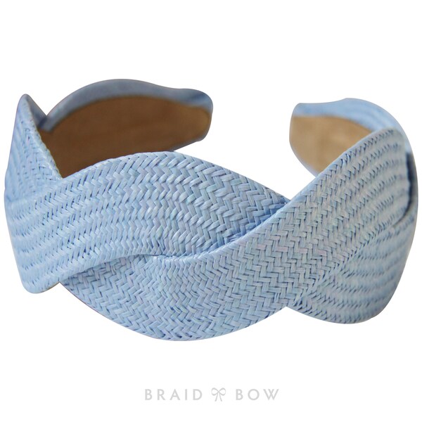 Light Blue Statement Raffia Headband