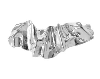 Statement Silver Creased Hair Clip