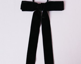 Statement Black Velvet Bow Hair Tie