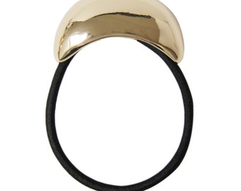 Chunky Glossy Gold Ponytail Holder