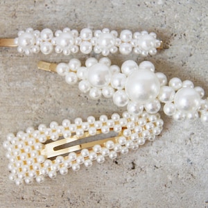 Set of 3 Statement Pearl Hair Clips