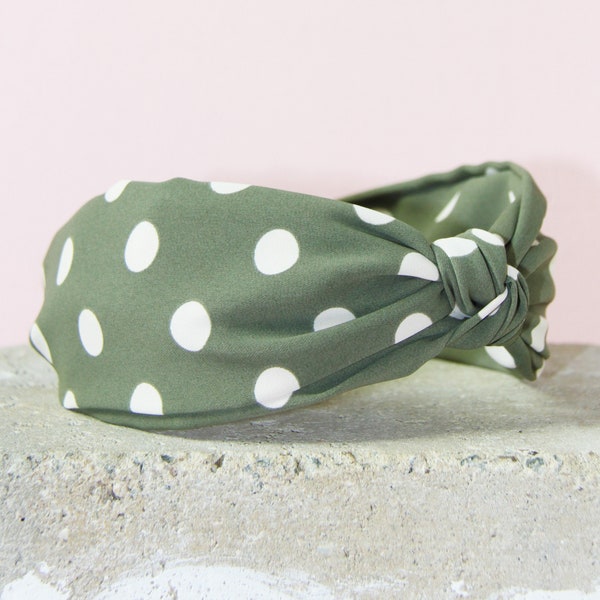 Sage Green Polka Dot Hairband