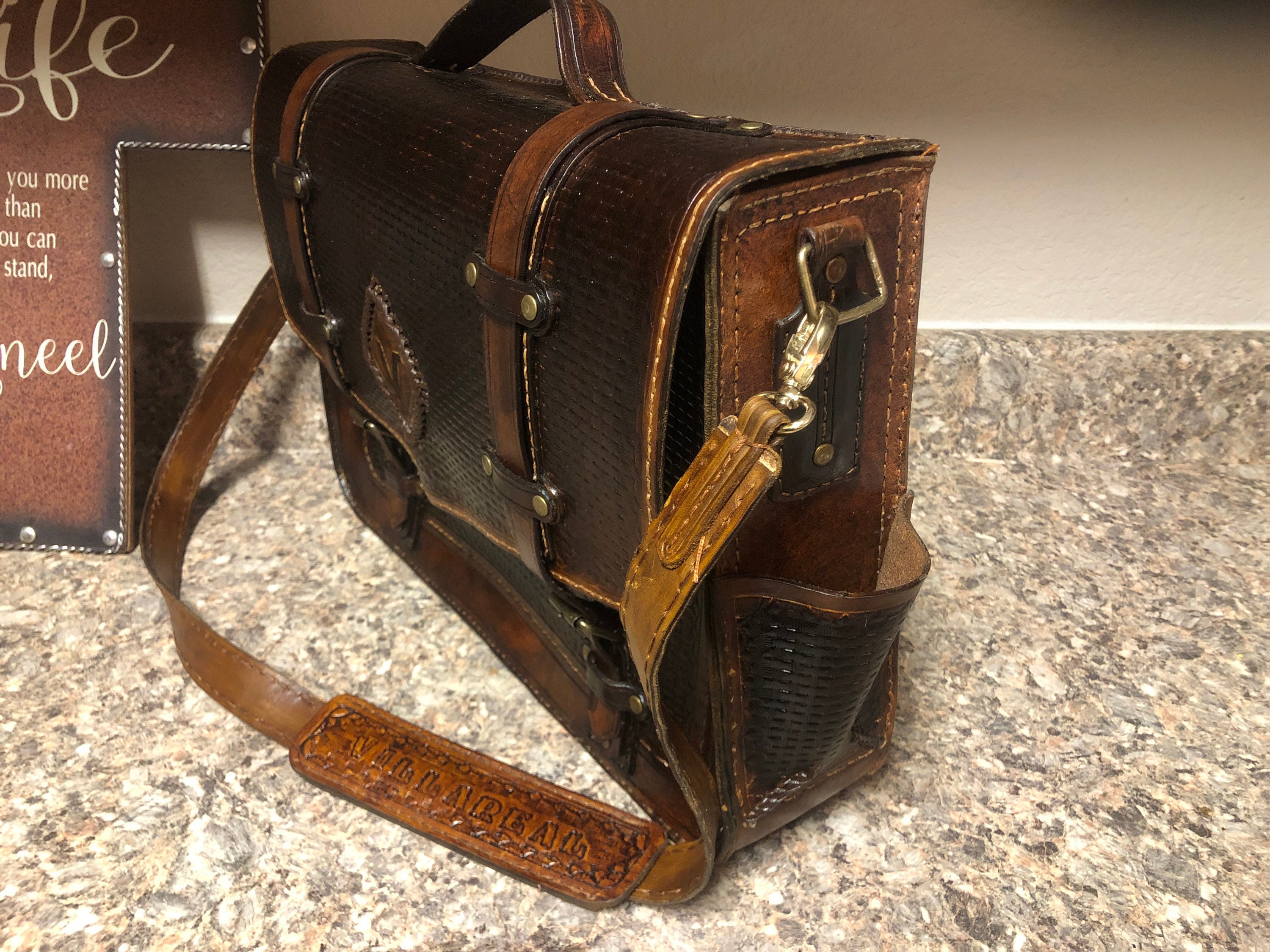 Custom leather laptop briefcase Etsy
