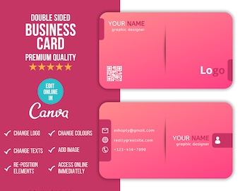 Rose business card template, business card design, canva template, business branding, custom business cards, printable business card