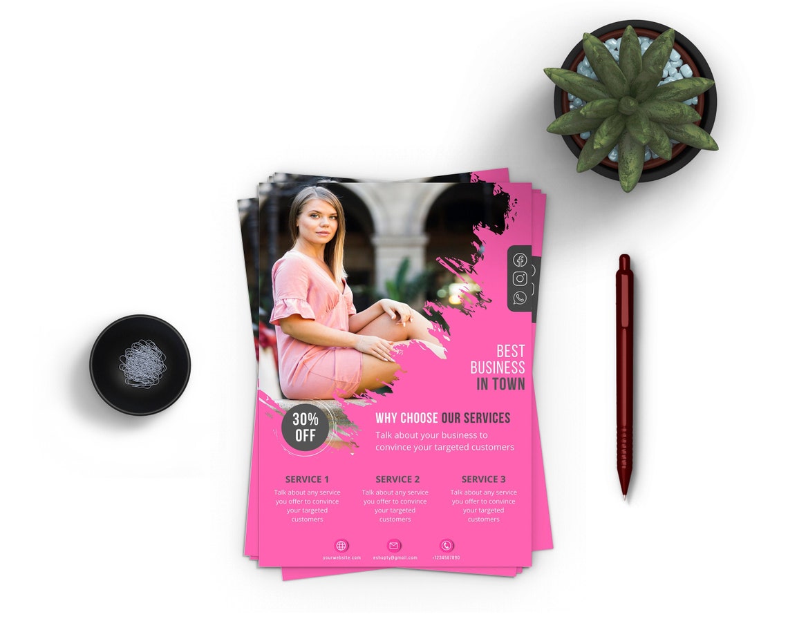 Flyer Template Flyer Design Canva Template Multipurpose Etsy