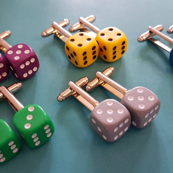 Quirky Dice Cufflinks - ideal for Wedding, Bride Grooms, Best Man, Ushers or just everyday use!