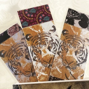 Tiger Augen Lesezeichen, Handgefertigtes Lesezeichen, Laminiertes Lesezeichen, Einzigartiges Kunstwerk, Geschenk für Buchliebhaber, Wildtier Kunst, Katzen Liebhaber Geschenk, Zoo Tier Kunstwerk