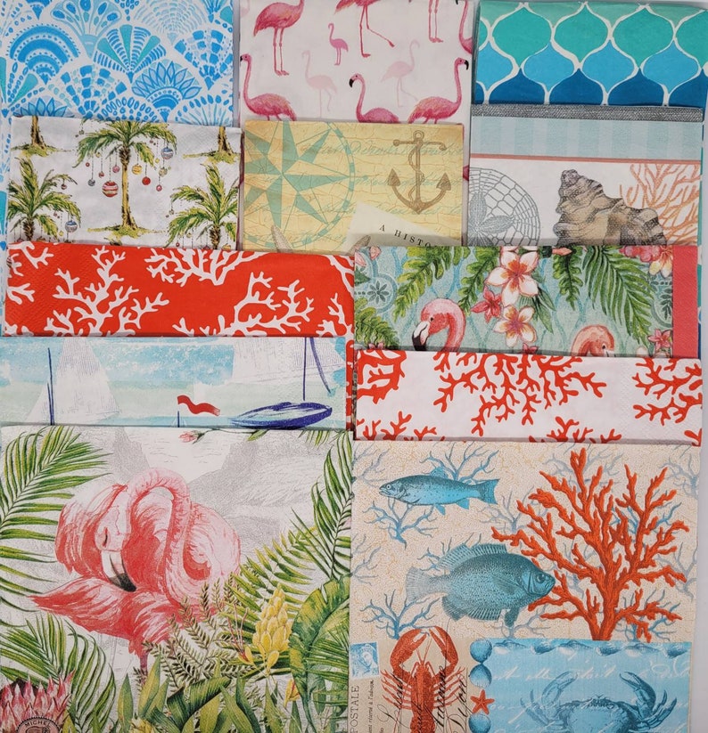 Decorative Paper Napkins for Decoupage Beach Themed Sea Life Etsy