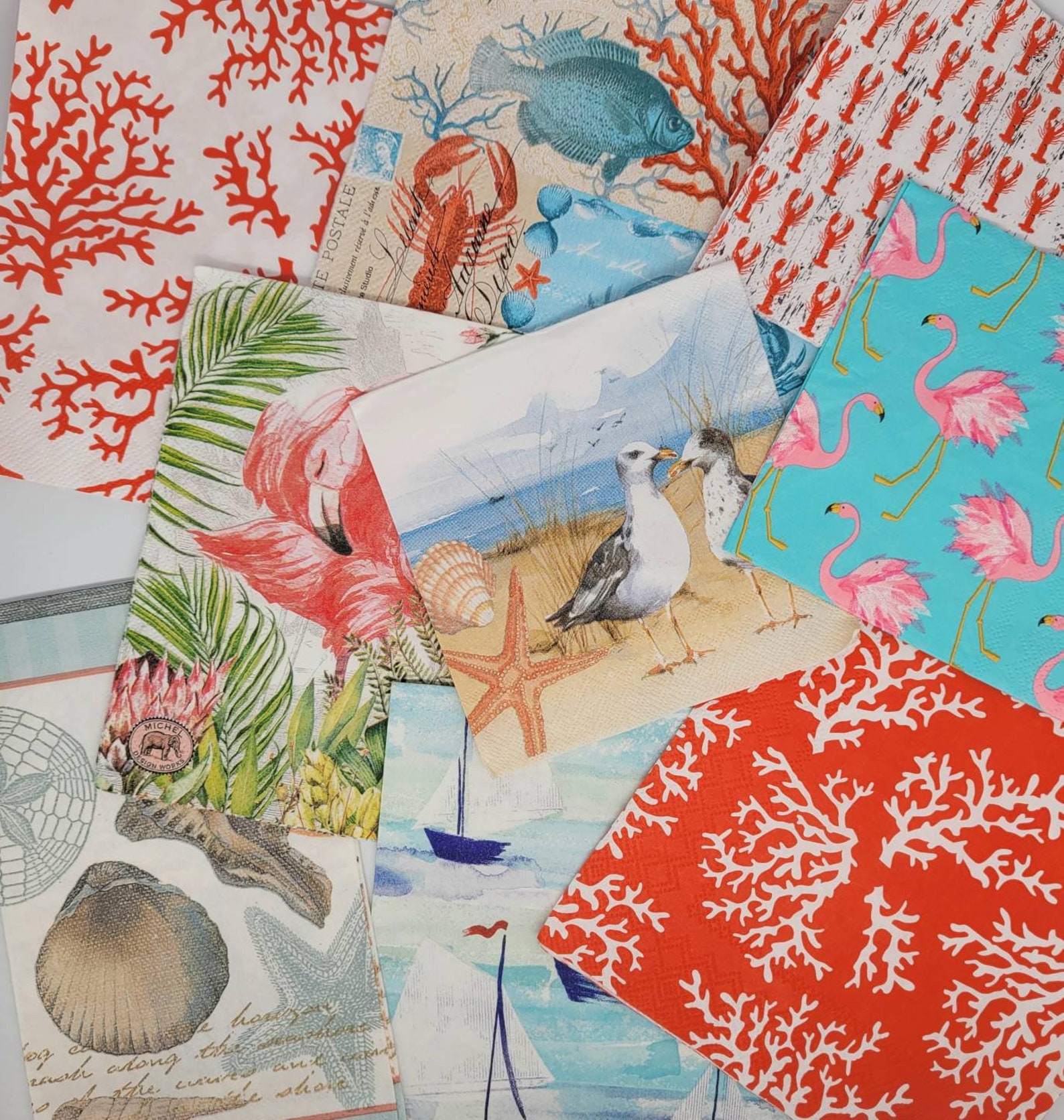 Decorative Paper Napkins for Decoupage Beach Themed Sea Life Etsy