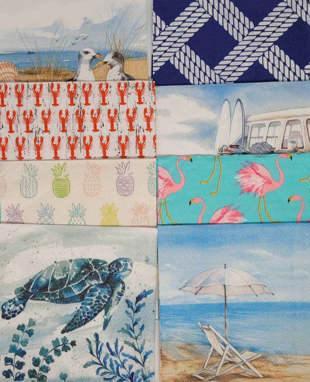 Decorative Paper Napkins for Decoupage Beach Themed Sea Life Etsy