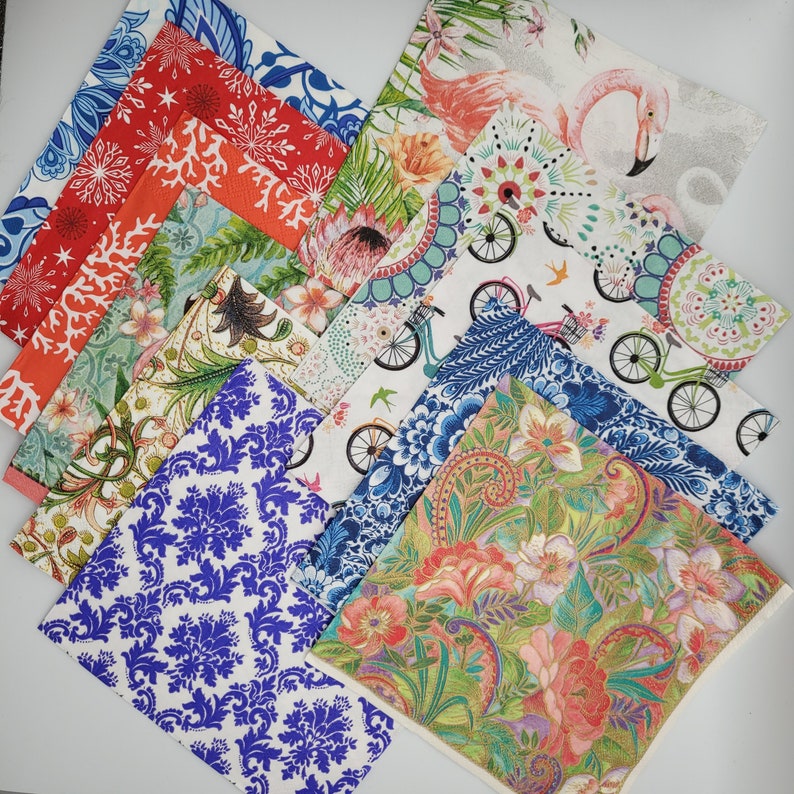 Decorative Paper Napkins for Decoupage Assorted Lot Etsy