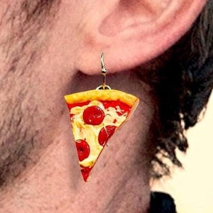 Pepperoni Pizza Earrings | Fun Foodie Jewelry | Handmade Pizza Charm Earrings