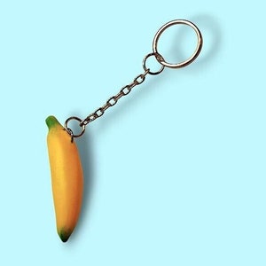 Banana Keychain | Fun & Colorful Accessory | Cute Fruit Keyring for Bags + Keys