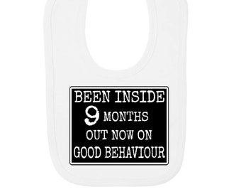 Splat planet Been inside 9 months baby bib - newborn baby gift - baby shower gift - funny baby bib - funny baby gift