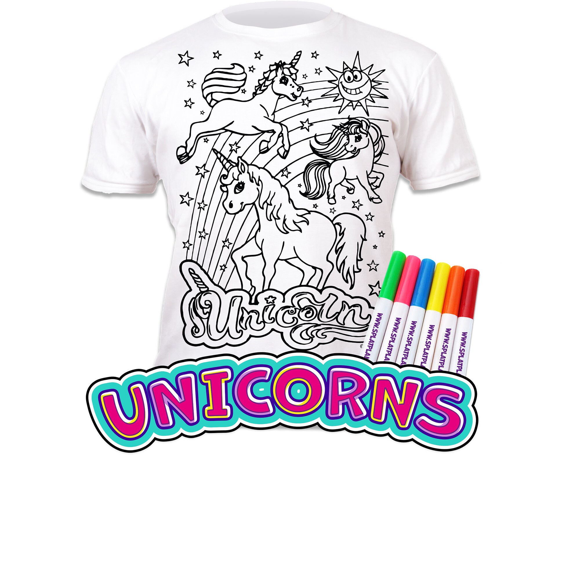Splat Planet Colour-in Unicorn T-shirt 