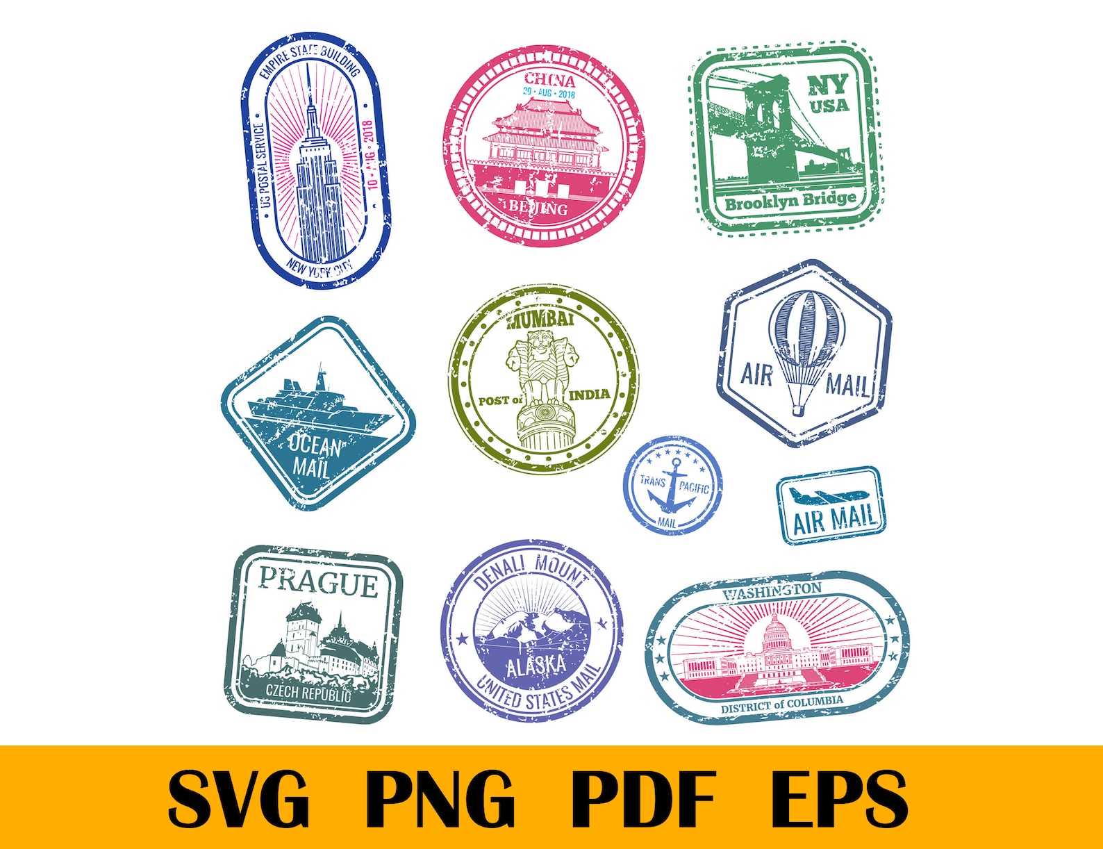 Stamp SVG Travel Stamps svg Vector Stamp SVG Passport Stamp | Etsy