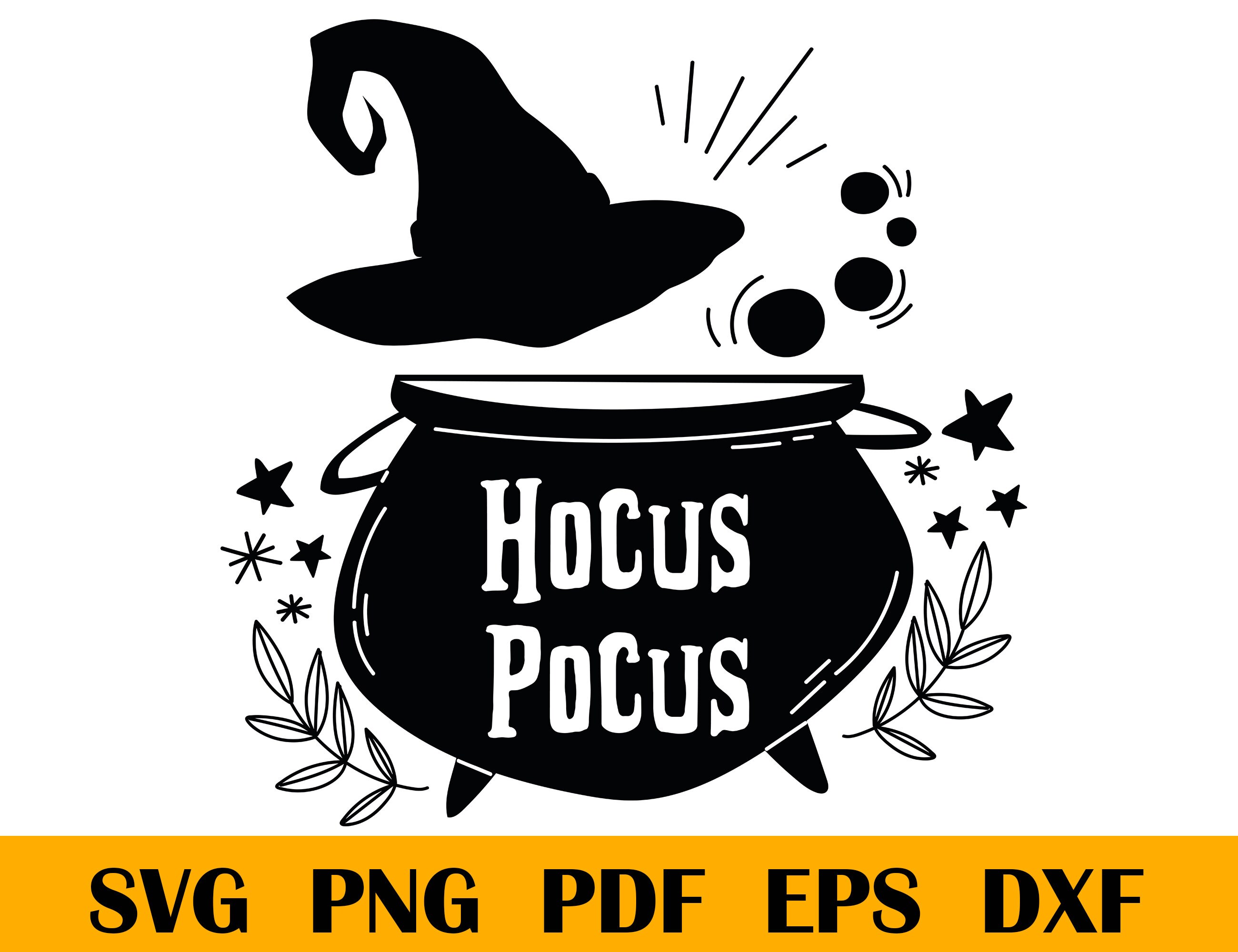 Cauldron Svg Hocus Pocus Svg Halloween svg Witch Hat SVG | Etsy