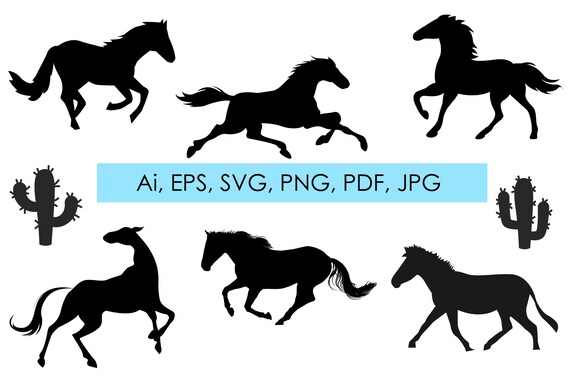Horse Svg Horse Silhouette Horse Clipart Vector Files Svg Etsy