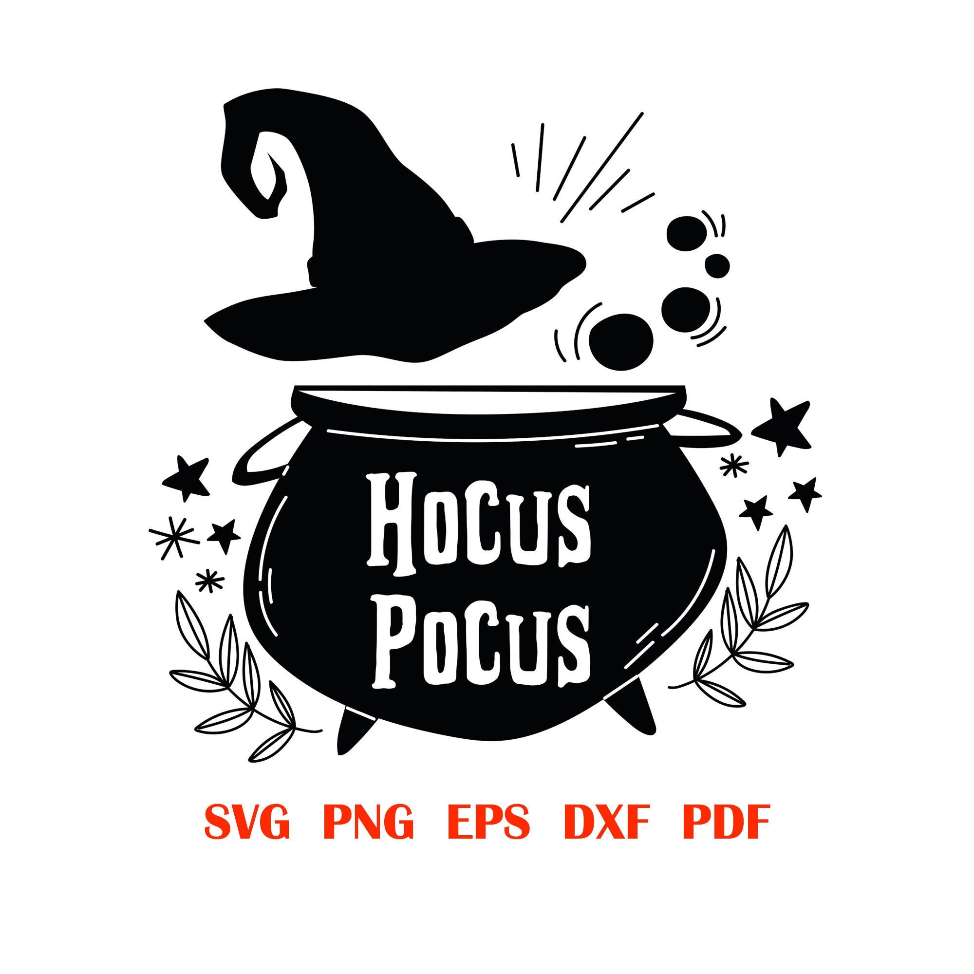 Cauldron Svg Hocus Pocus Svg Halloween svg Witch Hat SVG | Etsy