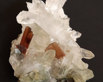 Brookite with Quartz and Chlorine from Balochistan Pakistan.