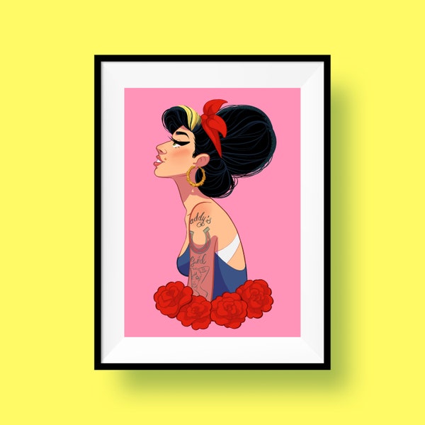 Amy Winehouse Inspired Art Print Poster Wall Art