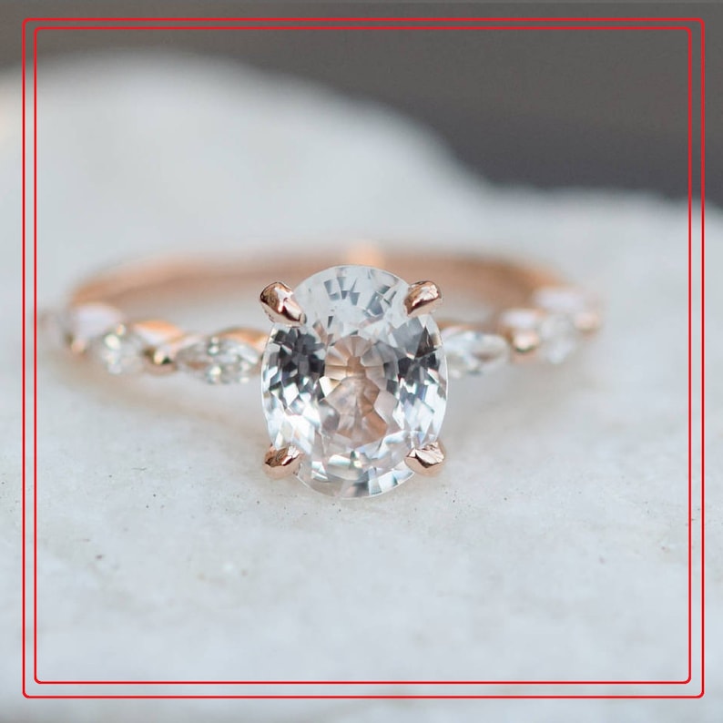 Natural White Topaz Ring,Solid 18K Gold Ring,Anniversary Gift,Engagement Ring,Mother/'s Gift,Ring For Lover,Propose Ring,Handmade Ring