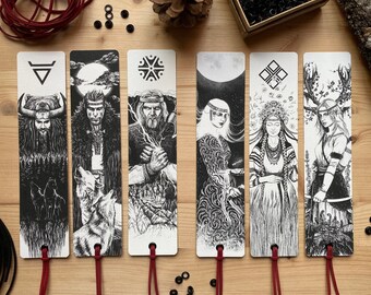 Set Slavic bookmarks. Veles, Chors, Perun, Mokosh, Devana, Morana