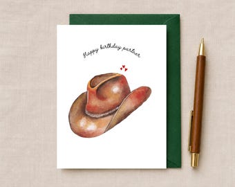Cowboy Birthday Card | Funny Pun Personalised | Happy Birthday Partner