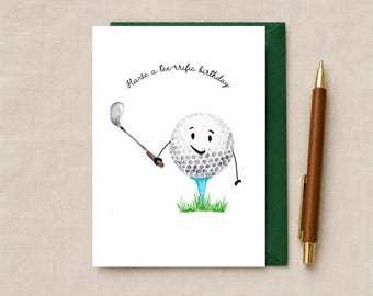 Funny Golf Birthday Card, Personalised Pun Card For Friends