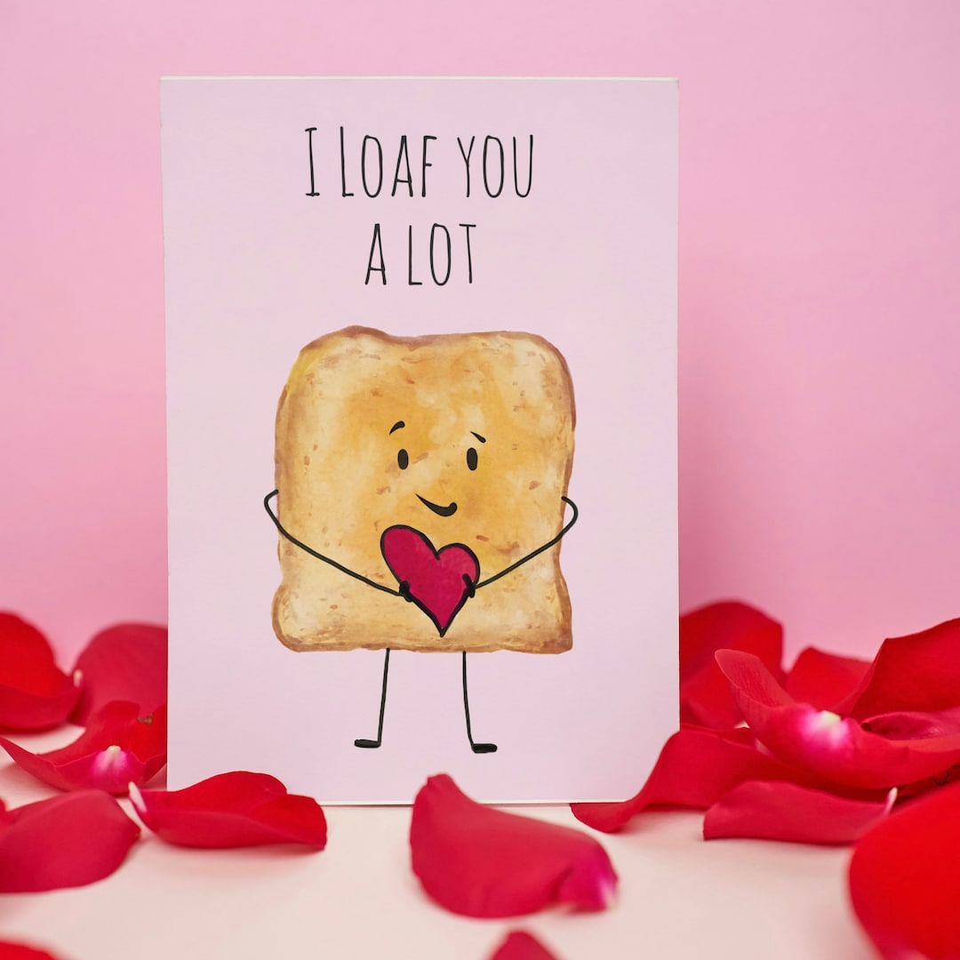 Funny Valentines Card Boyfriend I Loaf You Pun Card for Etsy