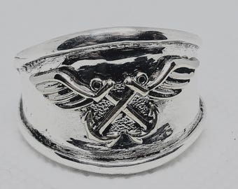 Aviation Boatswain Mate Ring, Sterling Silver, Style B